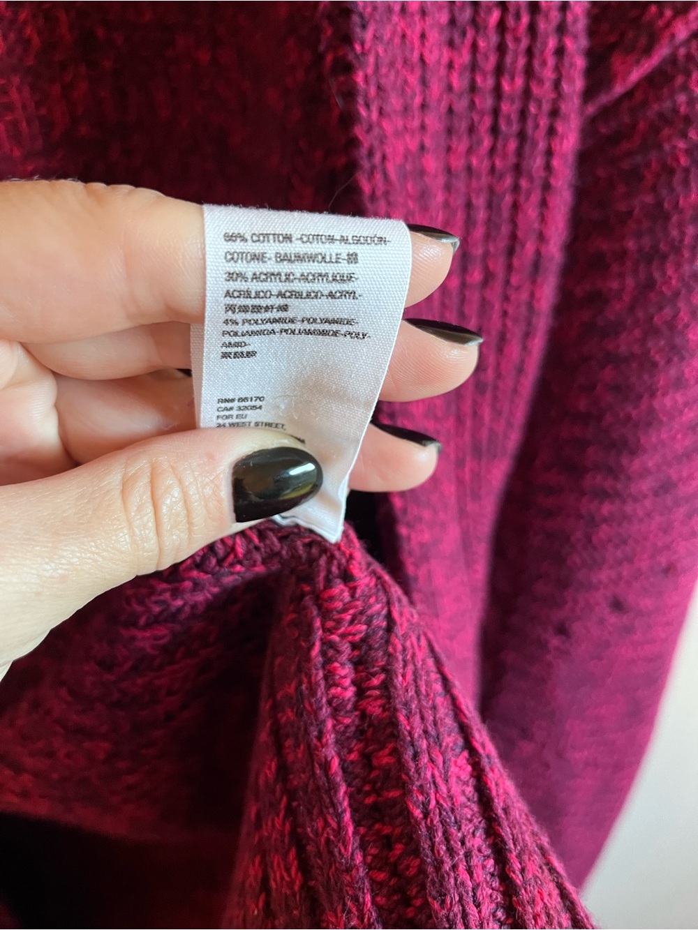 Free People Open-Front Chunky Cardigan in Burgundy - Picture 6 of 7
